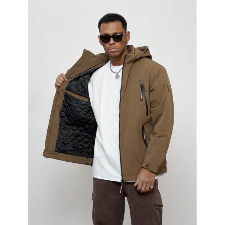 Male spring jacket, size 50, brown color-7
