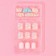 Pink clouds, 24 pcs, adhesive plates, square shape, glossy pink/beige/blue.