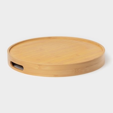 Tray with handles of the share Striata, d = 40 cm, bamboo-3