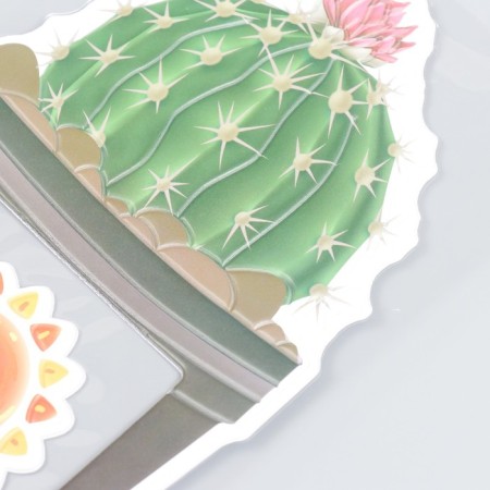 The sticker on the switch "Cactus in the pot and sun" window 8.5x8.5 cm, volumetric 26x16.5 cm-1