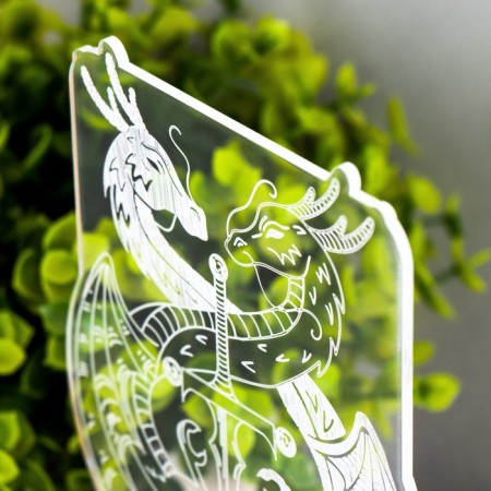 Lamp "Two Dragons" LED white 10x9.5x16 cm-7