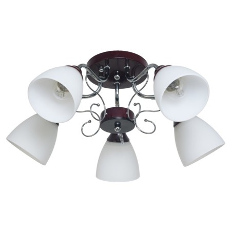 Lamp Ceiling Economic light 50640/5cr+BR WT, 5x60W, E27, 23.5x60x60 cm, brown color