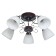 Lamp Ceiling Economic light 50640/5cr+BR WT, 5x60W, E27, 23.5x60x60 cm, brown color