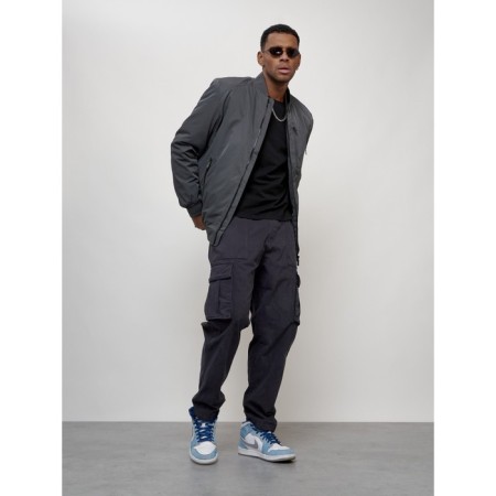 Male bomber, size 58, dark gray color-10