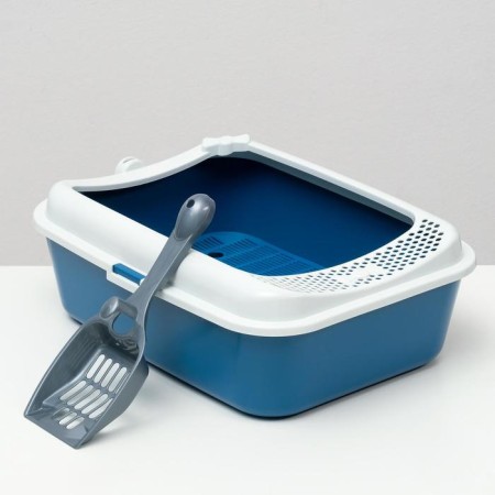 Sima toilet with an side + grid + scoop 30 x 39 x 13.5 cm Blue Fix