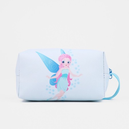 Cosmetic bag with a handle, a blue color-1
