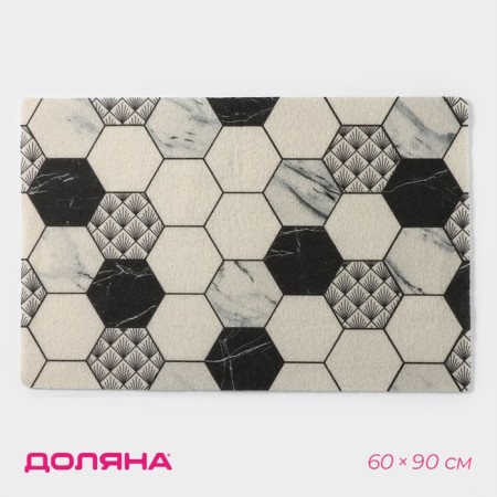 Rug of the galliped muddy shares "marble", 60 × 90 cm, color gray color