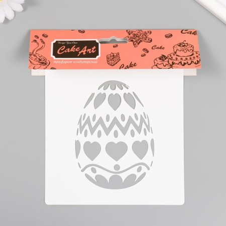 Plastic stencil "egg" 15x15 cm-2