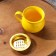 Standle for incense powder and cones "Mug", yellow, 9x11.5x7.8 cm