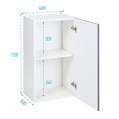 Hinged cabinet 400 Helga, 400x300x720, White/Marengo software MDF-1