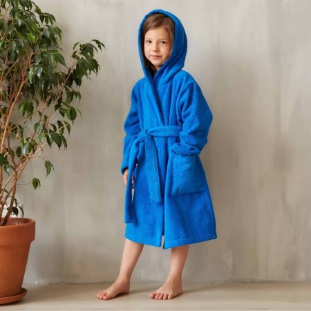 Terry dressing gown, size 36, blue color, 340 g/m2 hl.100% with Airo