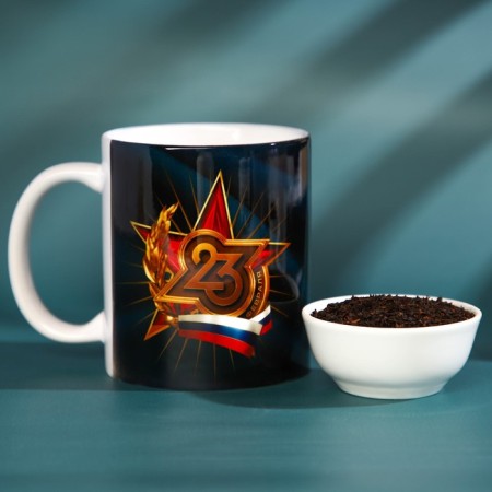 Set "February 23", black tea with a taste of lemon 50 g, a mug 300 ml.-2