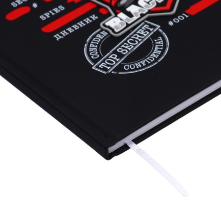 Universal diary for grade 1-11 Black Spy, solid cover, artificial leather, silk-screen printing, lies, 80 g/m2-2