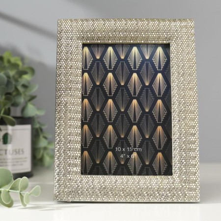 Photo frame Polystone 10x15 cm "Snake leather" silver 18.7x13.7 cm