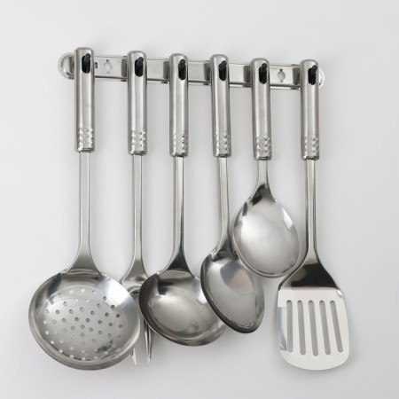 A set of kitchen accessories "Standard", 6 items, on a suspension, silver color