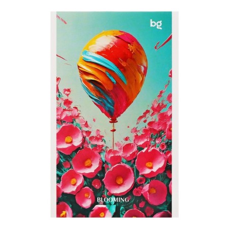 Notepad A6, 24 sheets in a cage on a paper clip "Bright flowers", cover Cover Cardboard, block 60 g/m2, mix-2