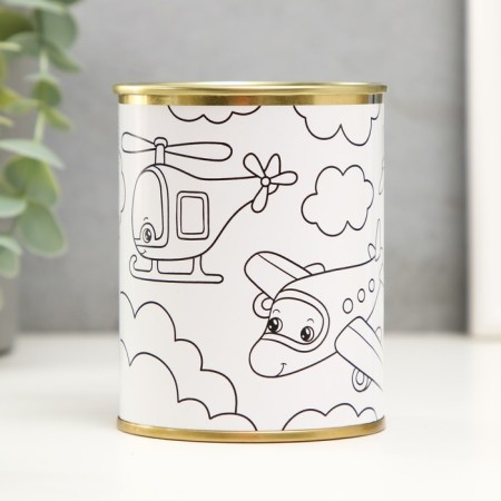 Pigger Bank Metal Children's Painting "Aviation"
