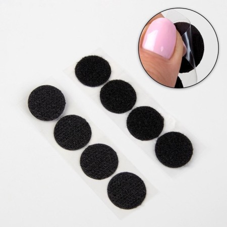 A set of adhesive -based Velcro, d = 2 cm, 4 pairs/8 pcs, black color-2