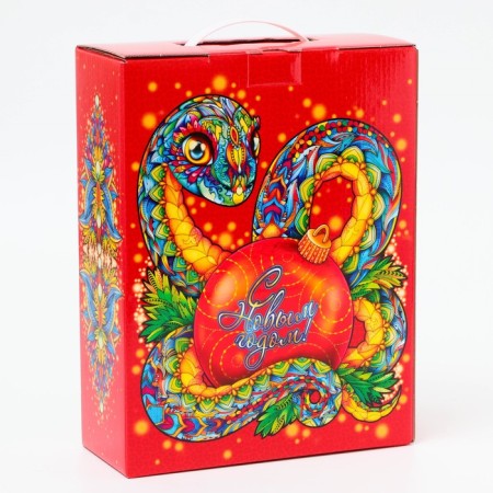 New Year. Gift box, New Year's "Eastern Snake" with a plastic pen 23.5*9.5*30 cm.-2