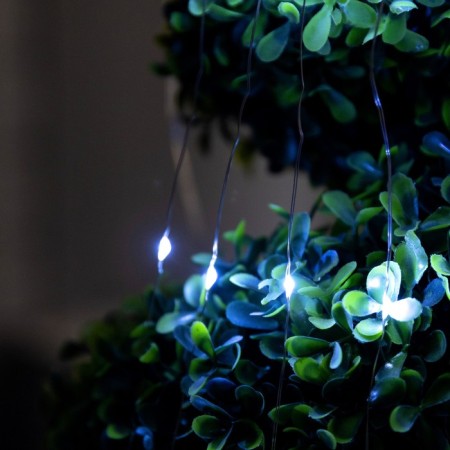 Girlynda "Horse tail" 10 threads 1 m, silver thread, 100 LED, white glow, 2 modes, solar battery-3