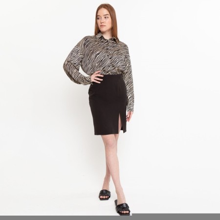 Female blouse, ecrew color, zebra print, size 46-1