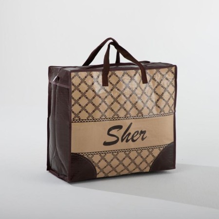 Lightning bag on a zipper, 37 liters, beige color