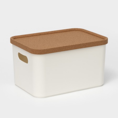 Korely maxi lid basket, 2.4 l, 23.5 × 16.5 × 13.5 cm, ivory color