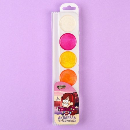 Watercolor pearl "Gravity Folz", 6 colors, without brush-6