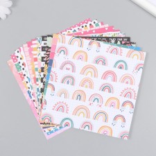A set of scrapbooking paper 12 sheets 12 Summer Mood projects 160 grams 15.2x15.2 cm