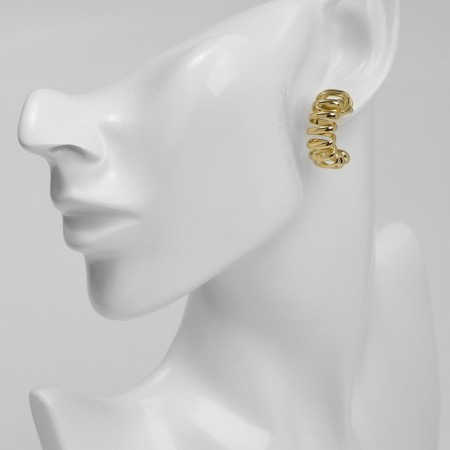 Earrings metal "Circle" spring, color gold-2