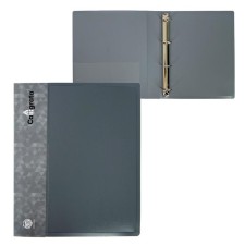 Folder on 4 rings A4, Calligrata, 40 mm, 700 μm, inner pocket, pocket for a spine, gray