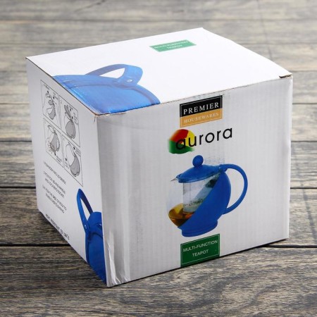 Glass teapot “Care”, 1.25 liters, with metal sieve, color mix-4