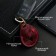 Key leather keychain, label, drop, genuine leather, burgundy, deer