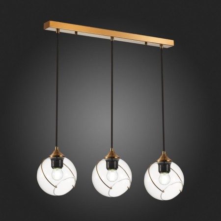 Suspended EVOLUCE lamp. Sle103103-03. Satturo. 3x60 watts, E27, 65.5x15 cm, golden color-1