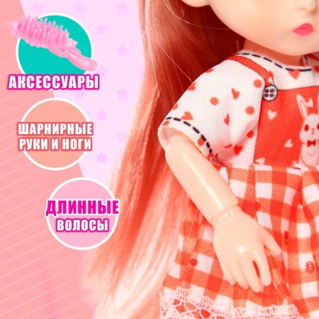 Fashionable hinge doll "Mika" in a dress, mix-2