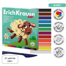 Plasticine is soft 12 colors, 240 g, Erichkrause 