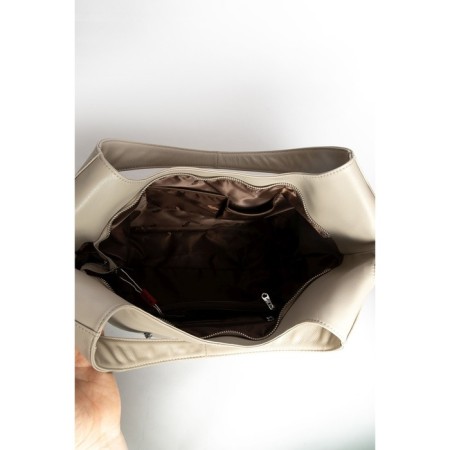 Sobo bag female, genuine leather, ludor beige, 39x13x27 cm-4
