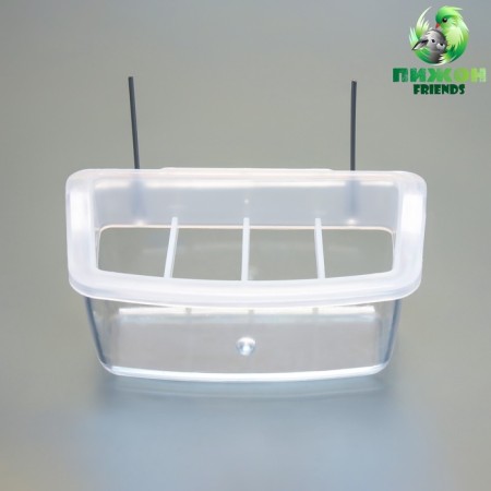 Bird feeder is the internal transparent with a separator 11.7 x 5.5 x 6.3 cm