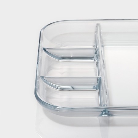 Menzhitsa from heat -resistant glass for baking, 4 sections-4