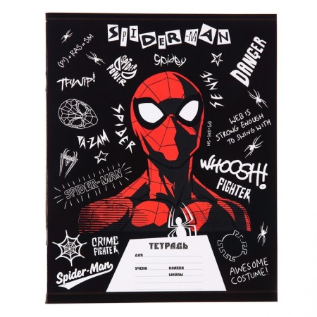 Notebook in a cage 24 sheets, 4 types of mix, cover coated cardboard, spider-man-6
