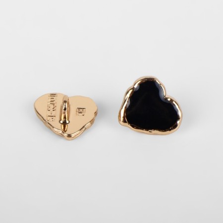 A set of buttons on the leg "Heart", 13 × 13 mm, 5 pcs, black/gold color-1