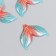 Decor for creativity plastic "Tail of a mermaid with golden lines" orange-blue 3x2.4 cm