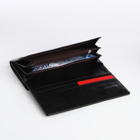 Women's wallet on a magnet, black color-4