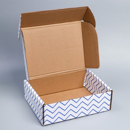 Box Gift team, packaging, "zigzag", white, 27 x 21 x 9 cm-3