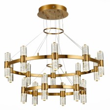 Люстра подвесная St Luce. SL6007.203.32. Gemina. 32х2,5 Вт, LED, 4000K, 6000 Lm, 87х87х56 см, цвет латунь