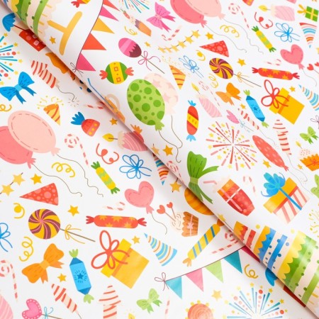 Glossy packaging paper "merry", 100 x 70 cm-2