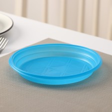 Disposable dessert plate, d = 16.5 cm, blue color