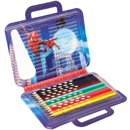Colored pencils, 12 colors, trihedral, spider man-3