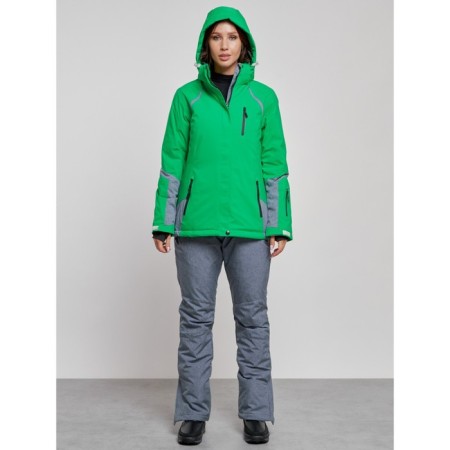 Ski costume female winter, size 46, green color-4