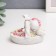 Polystone souvenir "Snowty angel in a pink wreath, in a basket with flowers" 6.5x8x5 cm